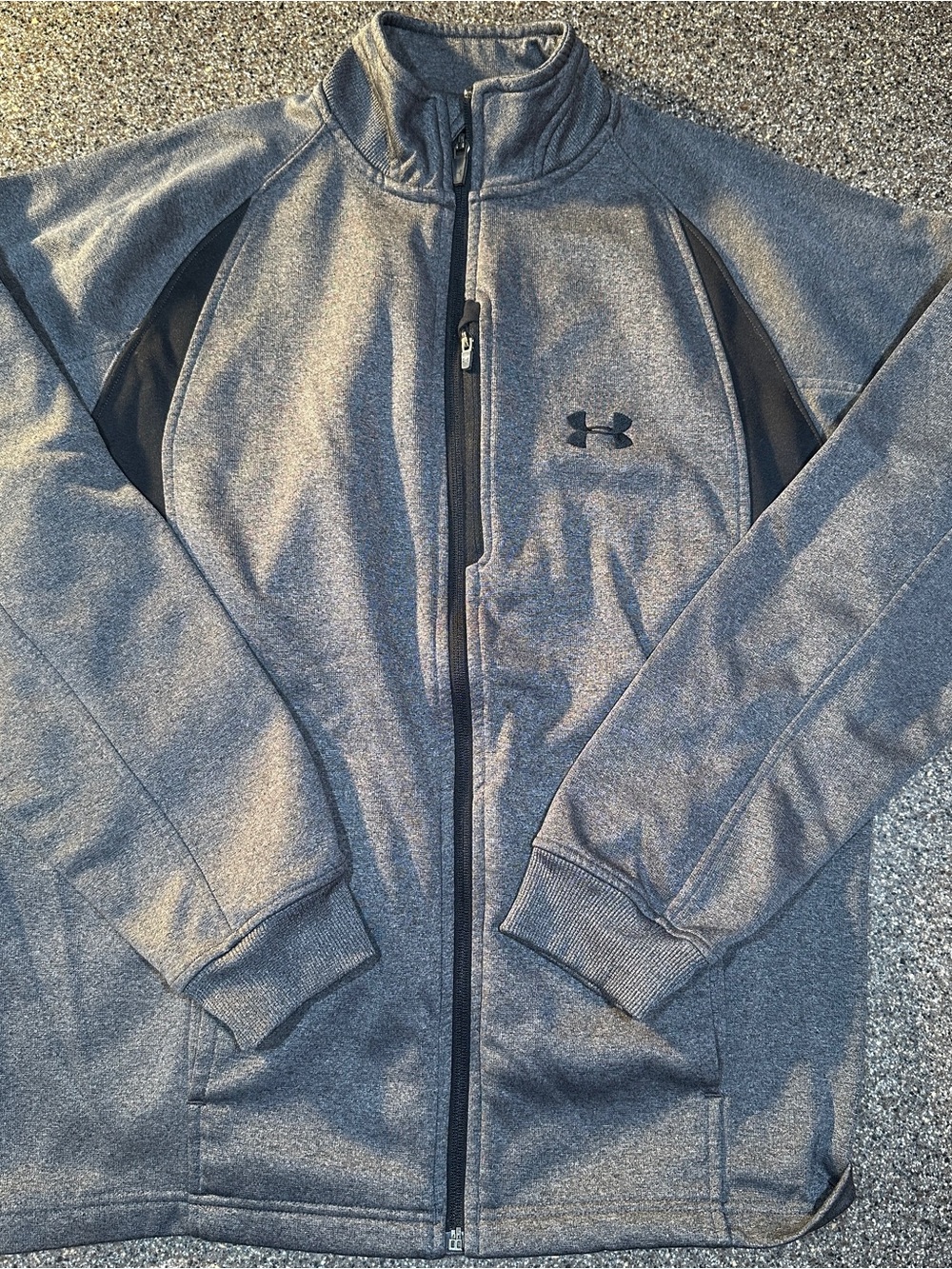 Mens Under Armour Fleece Jacket Medium Black & Gray